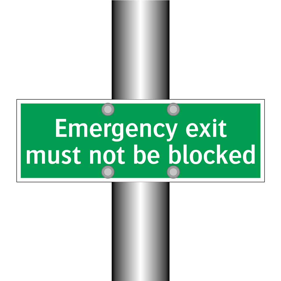 Emergency exit must not be blocked