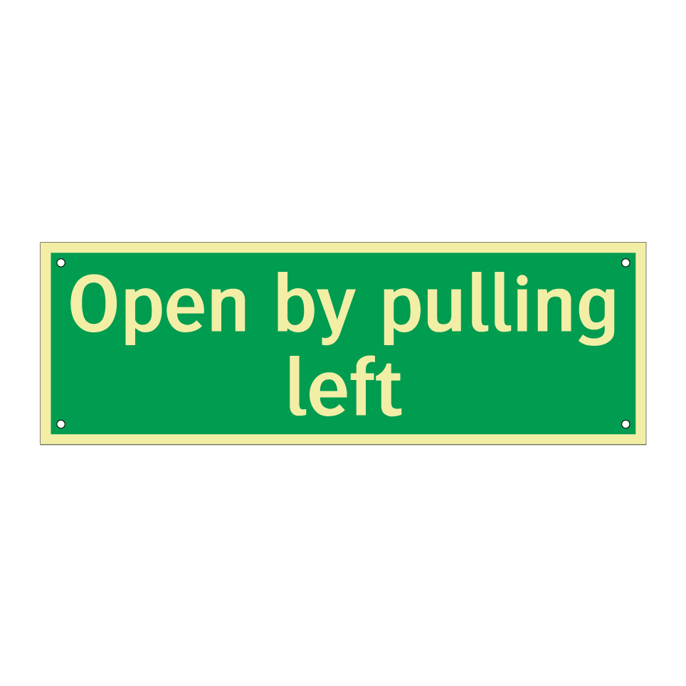 Open by pulling left