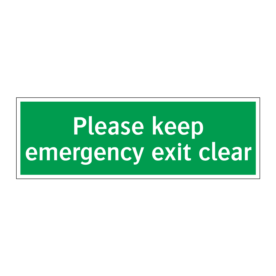 Please keep emergency exit clear