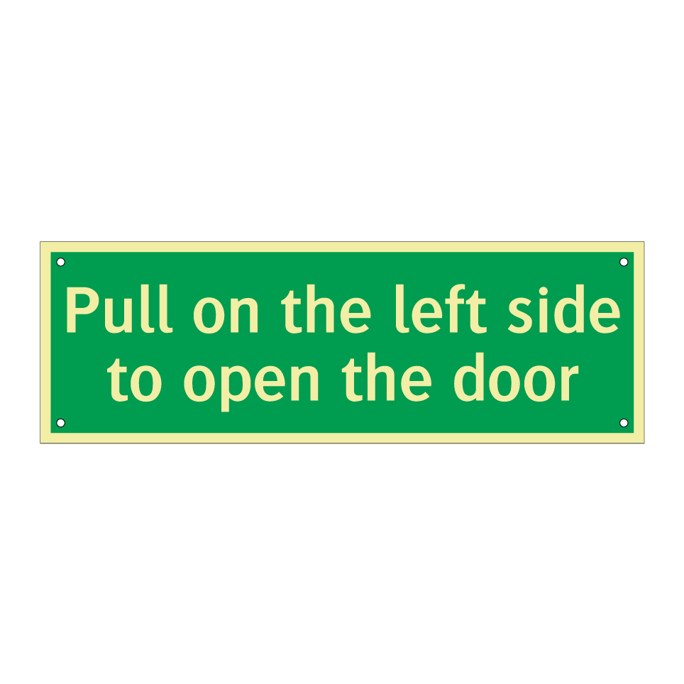 Pull on the left side to open the door