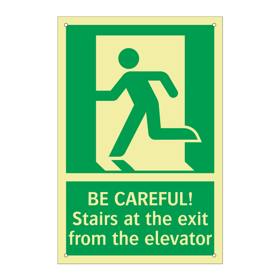 BE CAREFUL! Stairs at the exit from the elevator