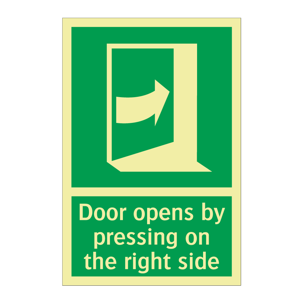 Door opens by pressing on the right side