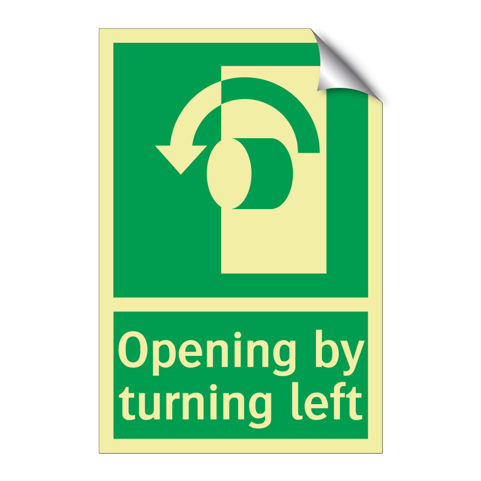 Opening by turning left