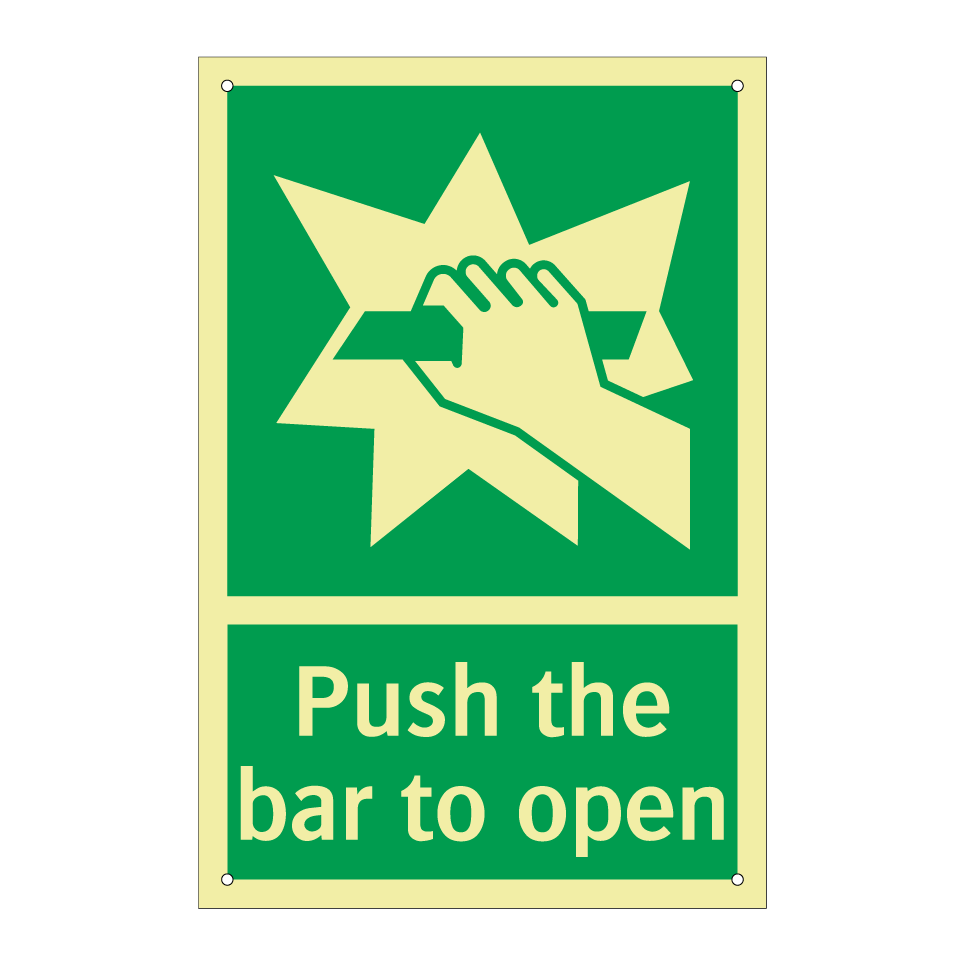 Push the bar to open