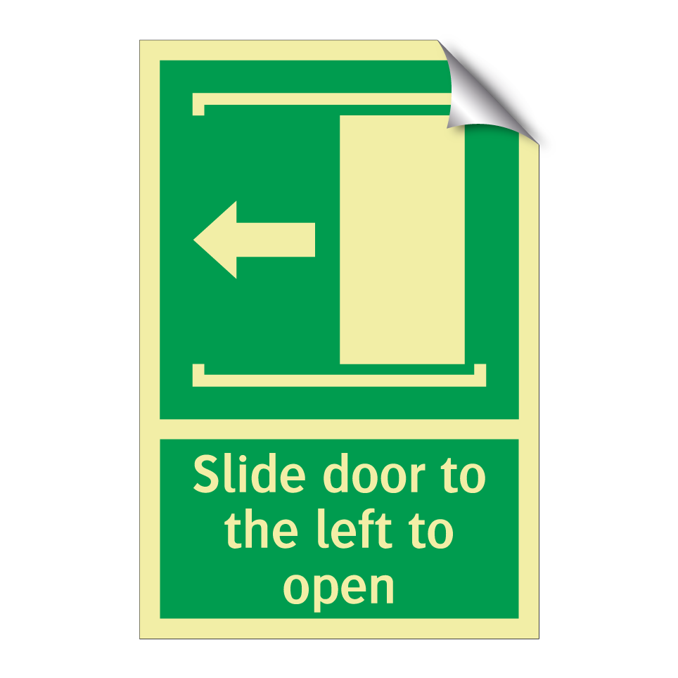 Slide door to the left to open