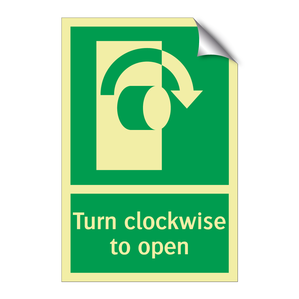 Turn clockwise to open