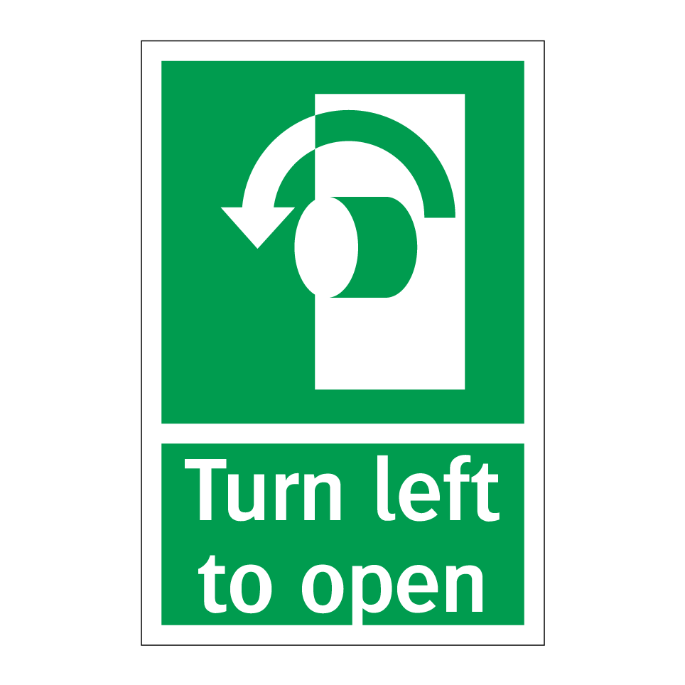 Turn left to open