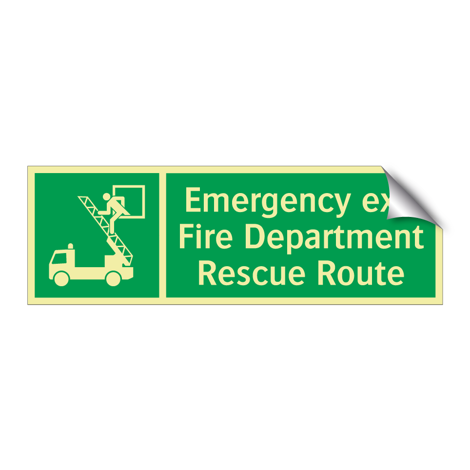 Emergency exit Fire Department Rescue Route