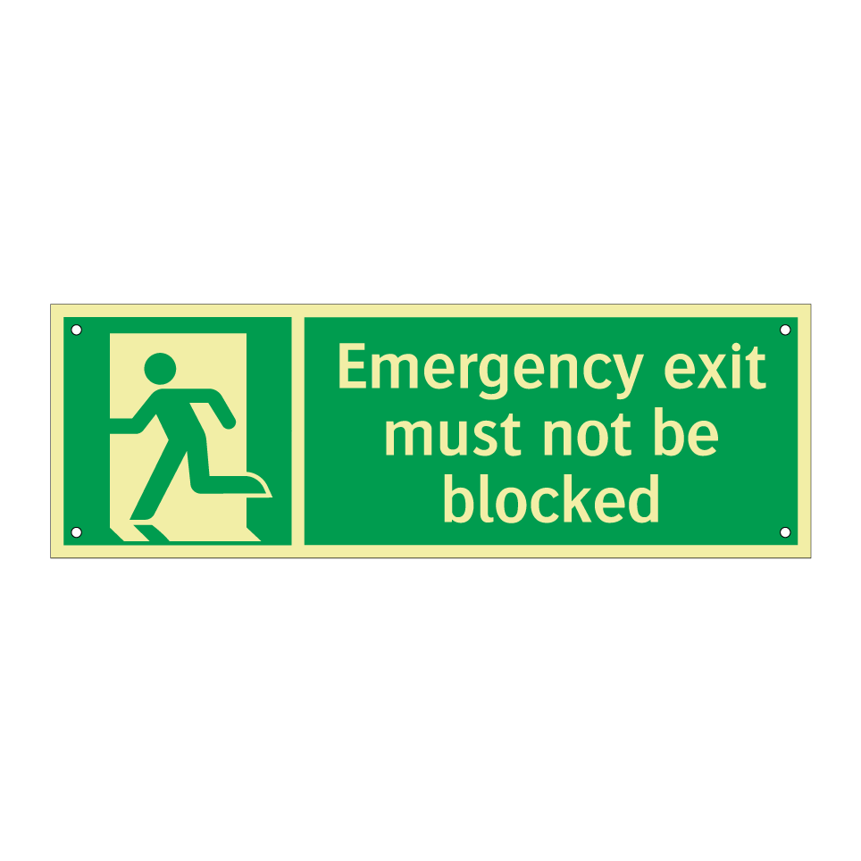 Emergency exit must not be blocked