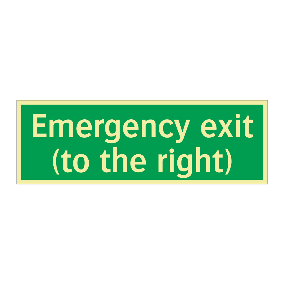 Emergency exit (to the right)