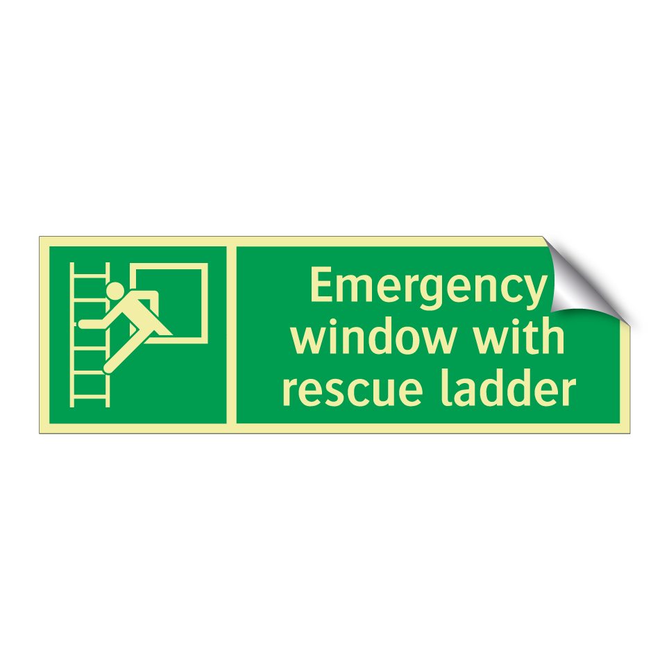 Emergency window with rescue ladder