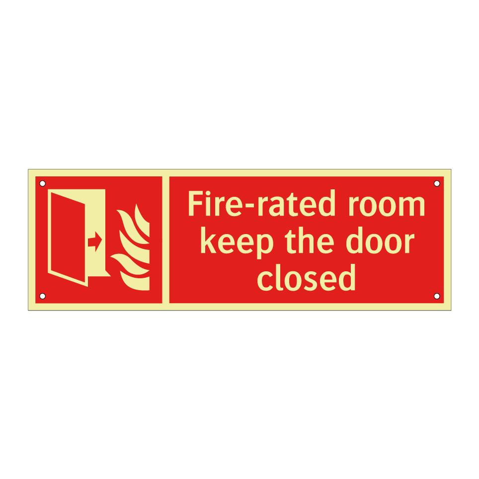 Fire-rated room keep the door closed