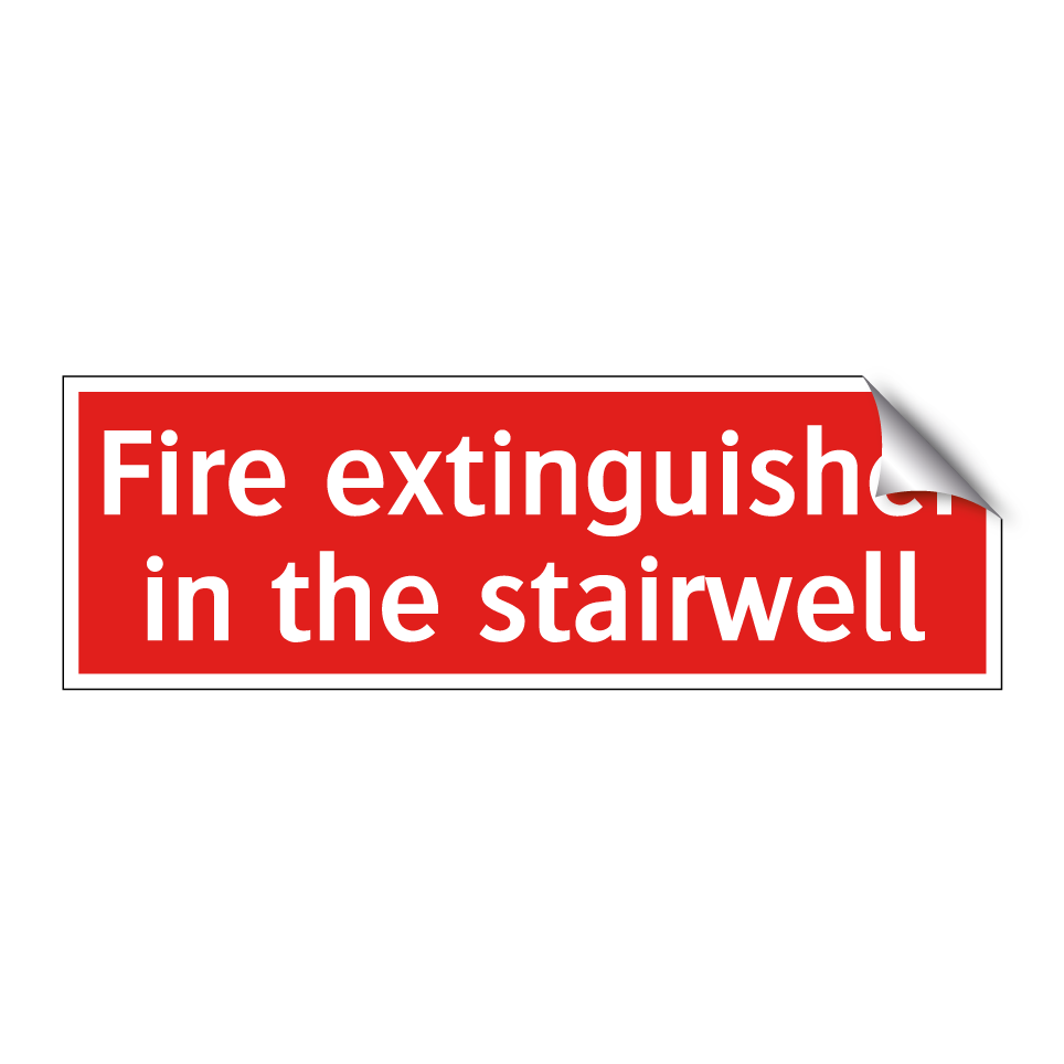 Fire extinguisher in the stairwell