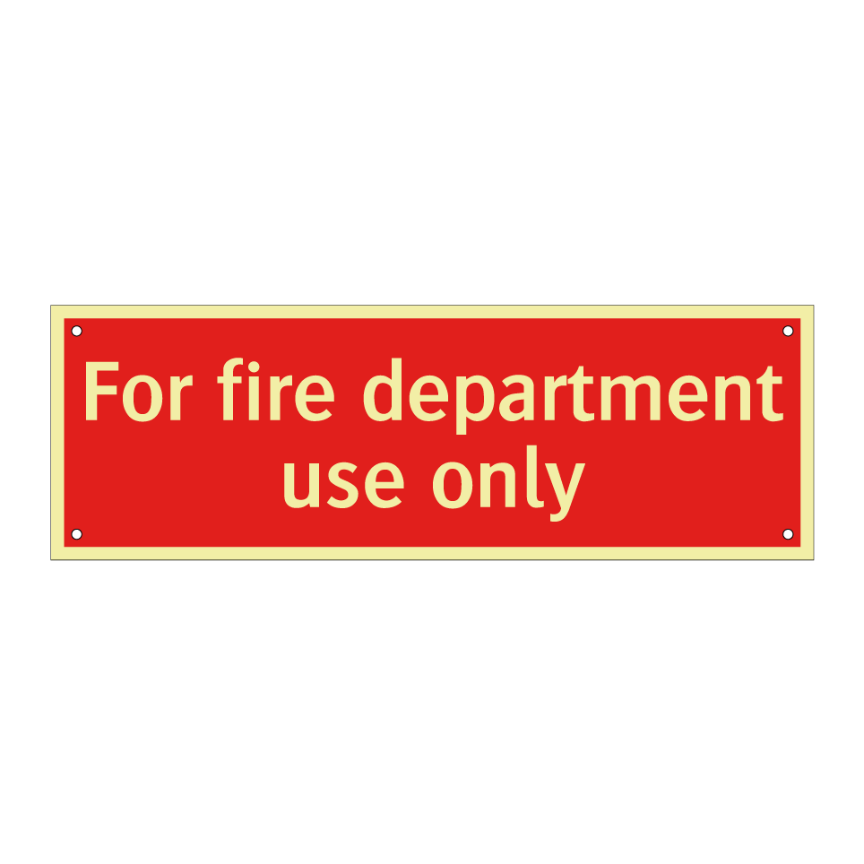 For fire department use only