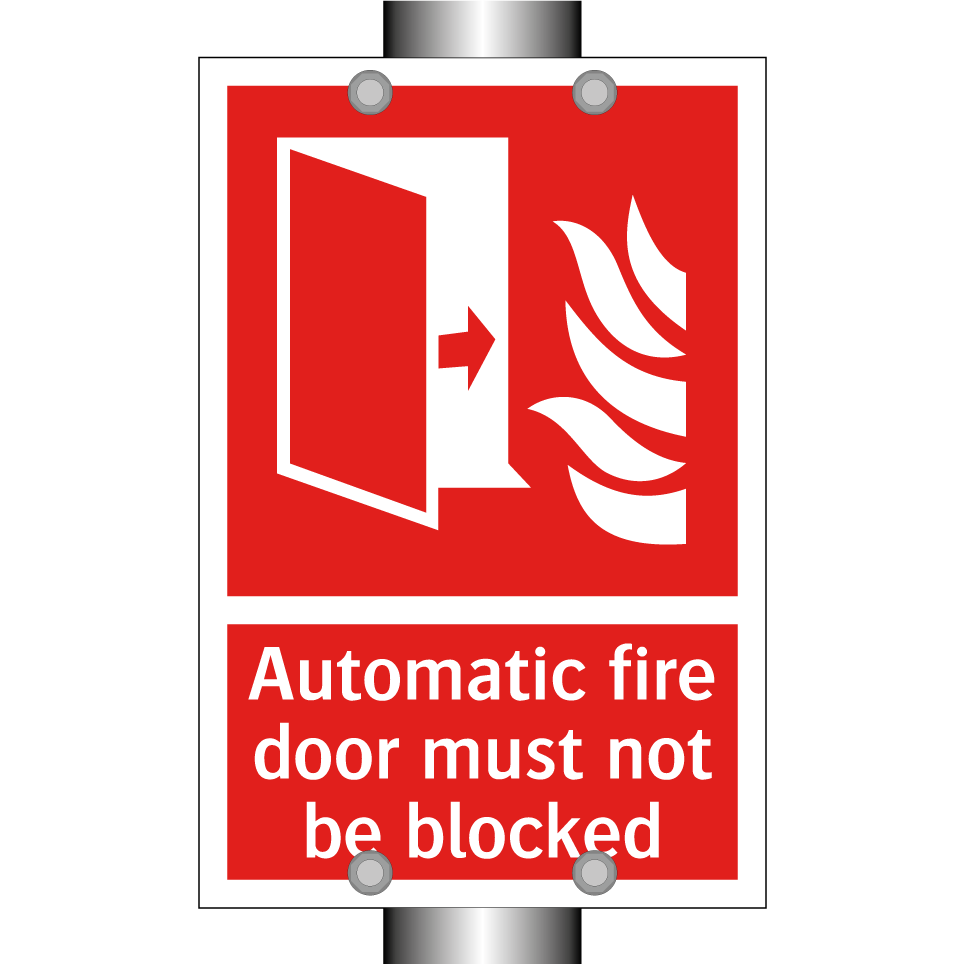 Automatic fire door must not be blocked