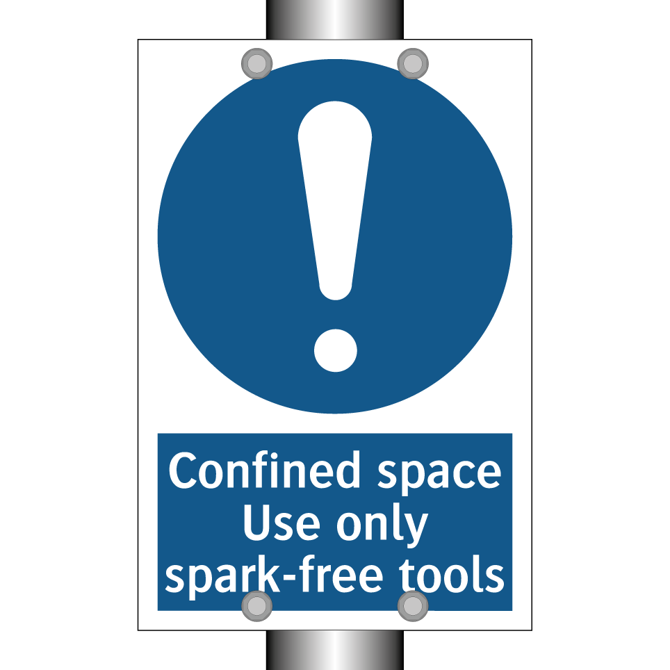 Confined space Use only spark-free tools
