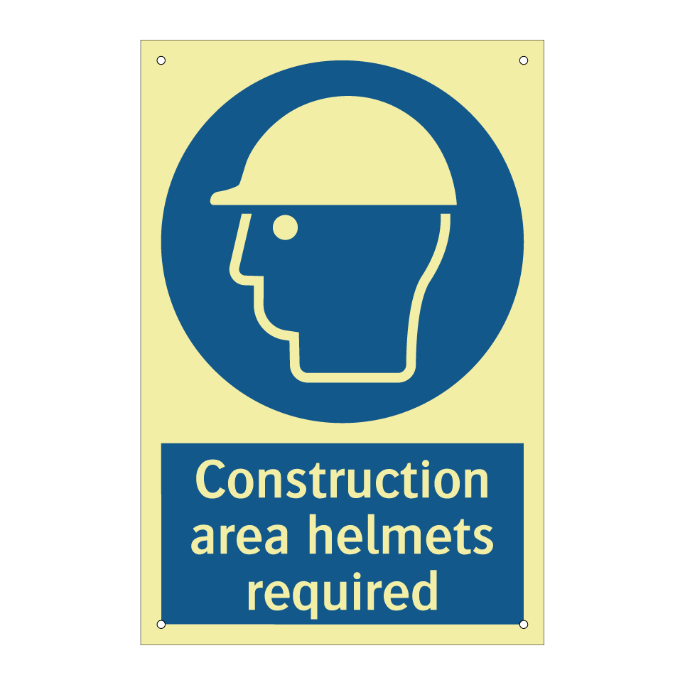 Construction area helmets required