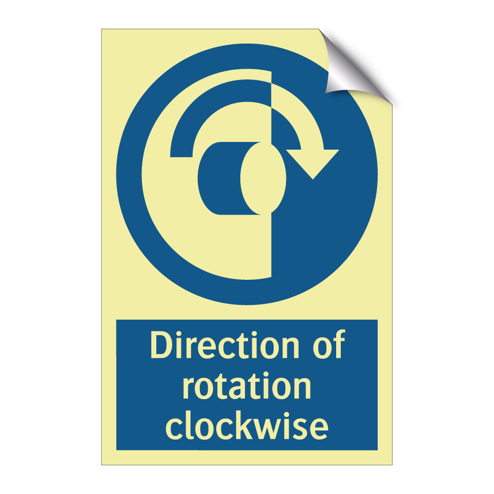 Direction of rotation clockwise