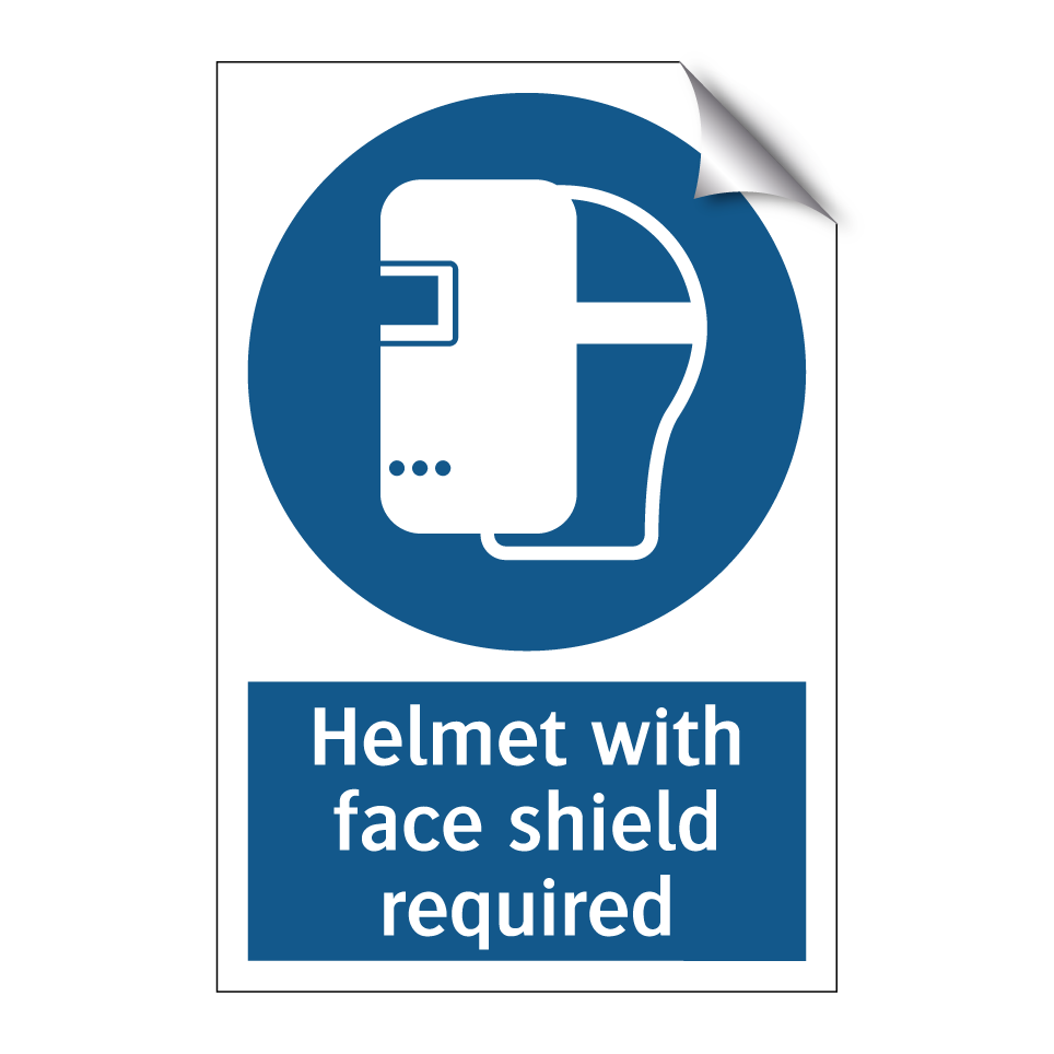Helmet with face shield required