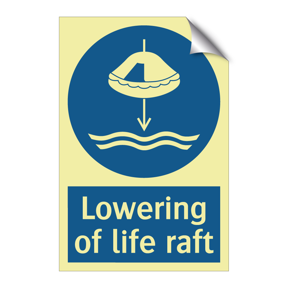 Lowering of life raft