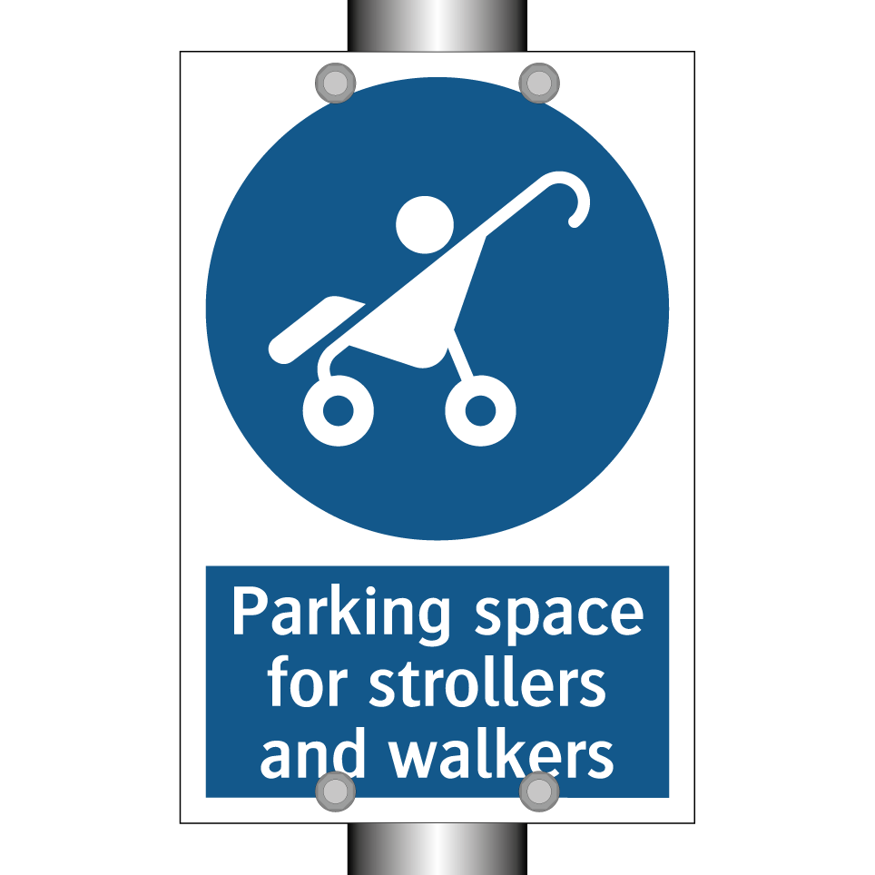 Parking space for strollers and walkers