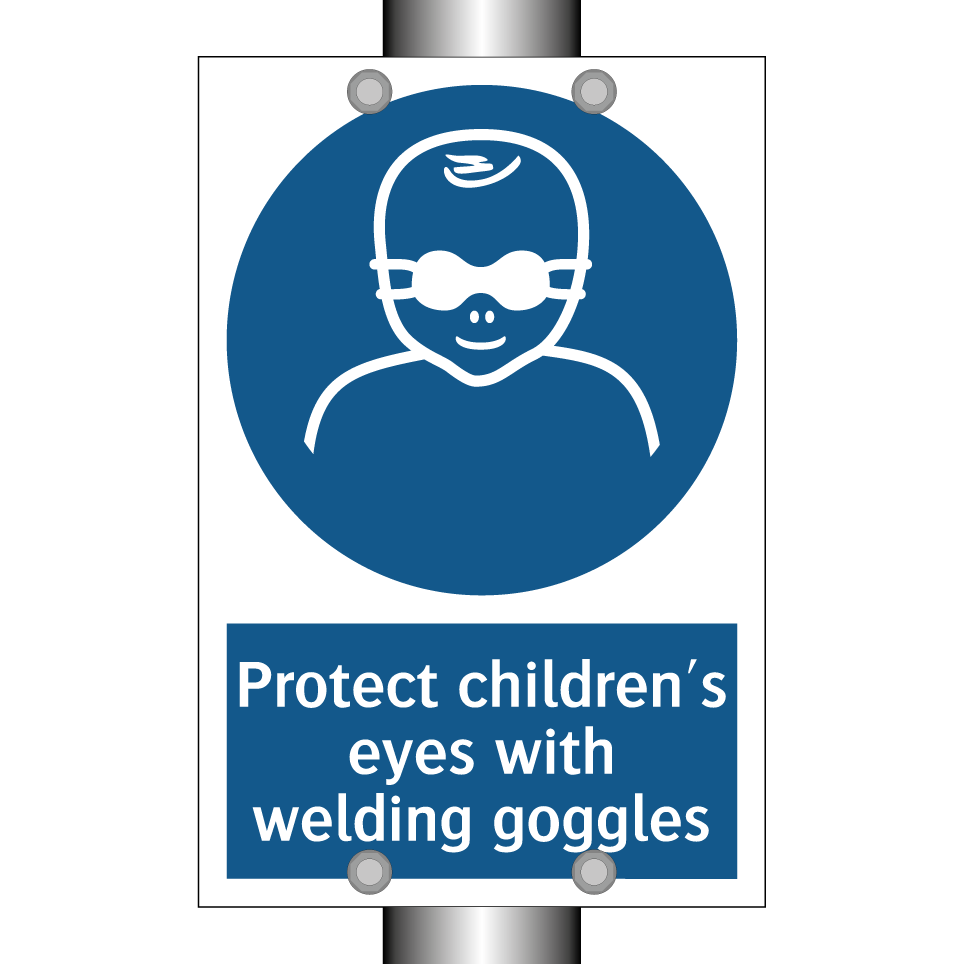 Protect children's eyes with welding goggles