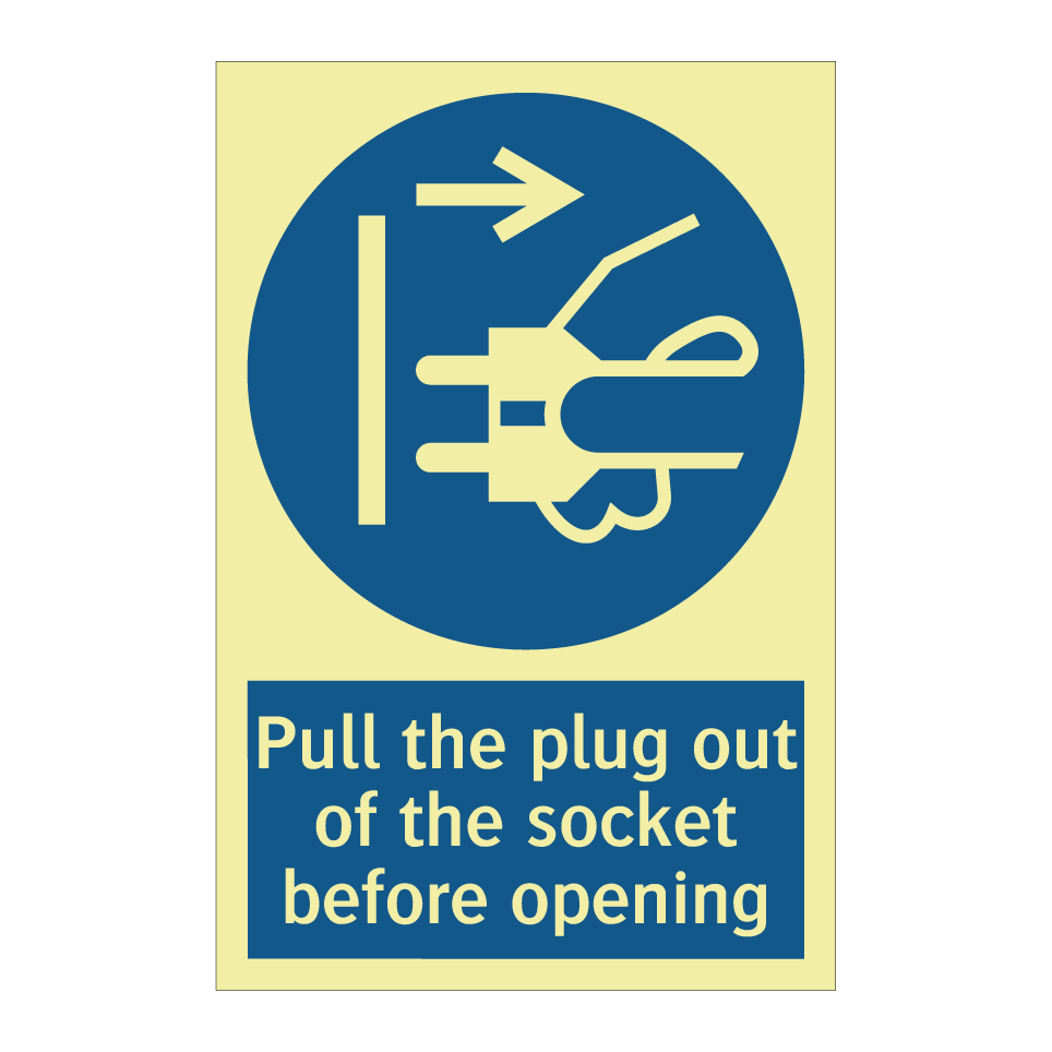 Pull the plug out of the socket before opening