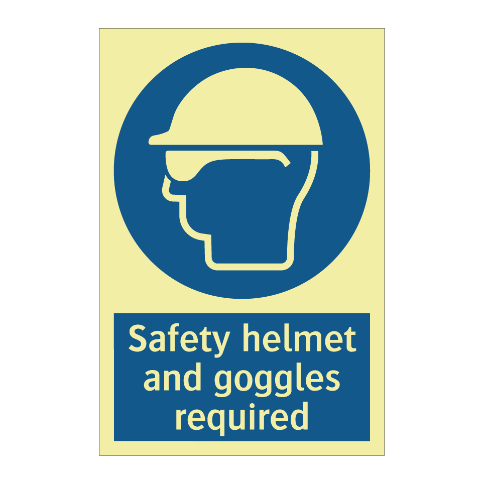 Safety helmet and goggles required
