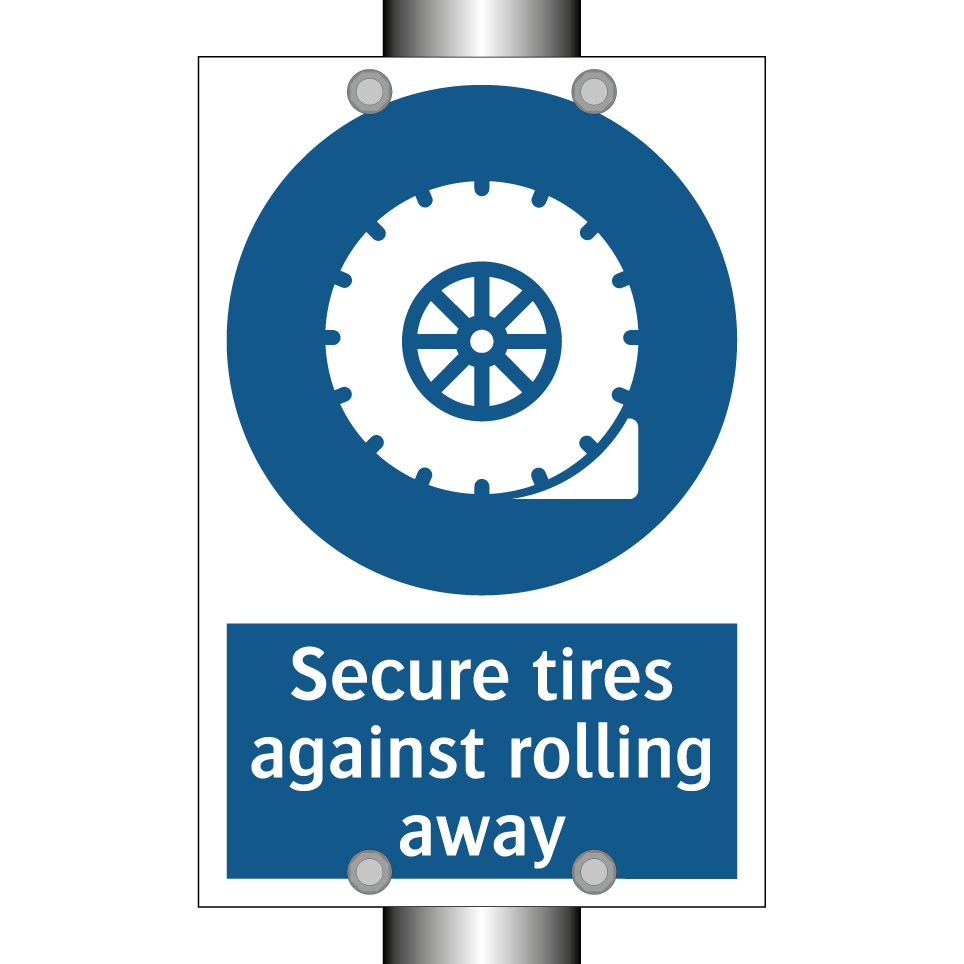 Secure tires against rolling away