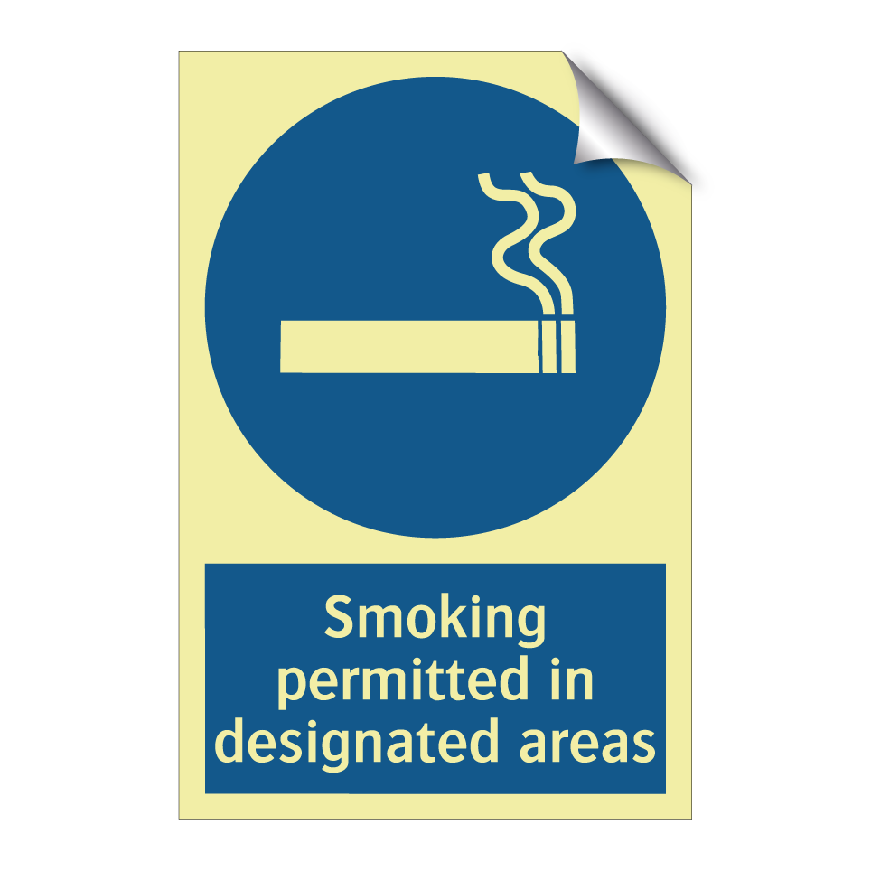 Smoking permitted in designated areas