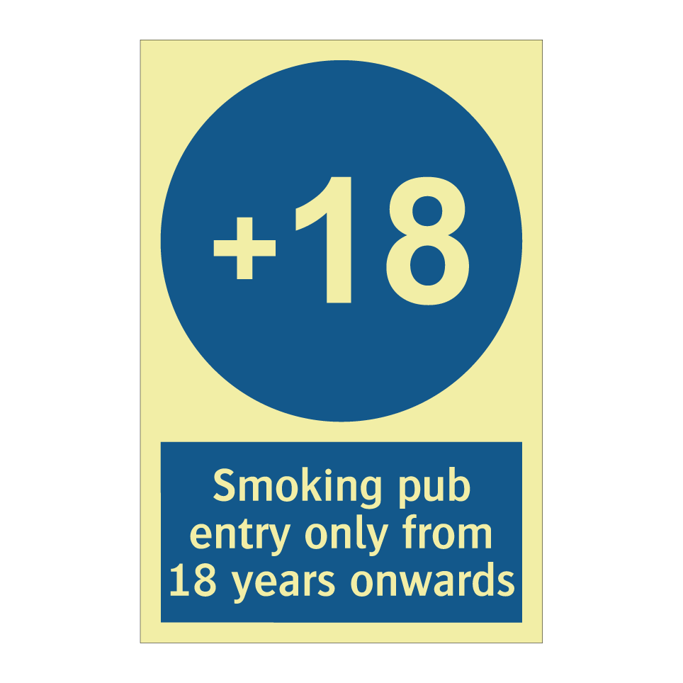 Smoking pub entry only from 18 years onwards