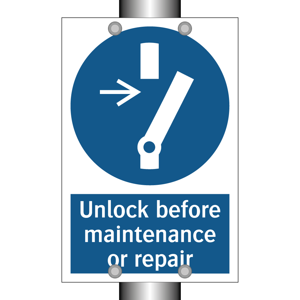 Unlock before maintenance or repair