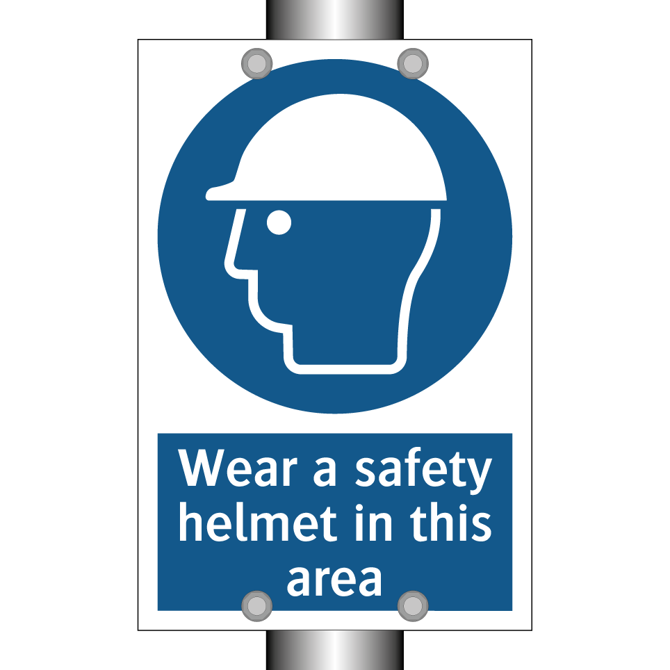 Wear a safety helmet in this area