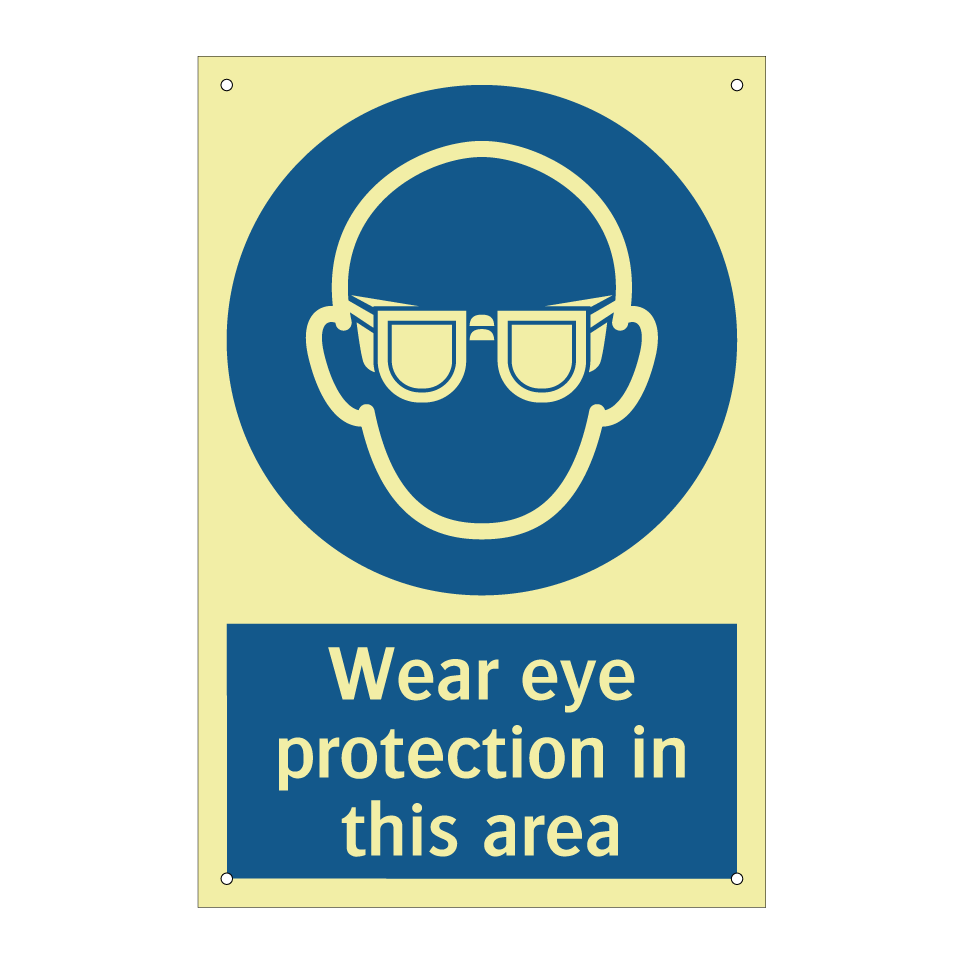 Wear eye protection in this area