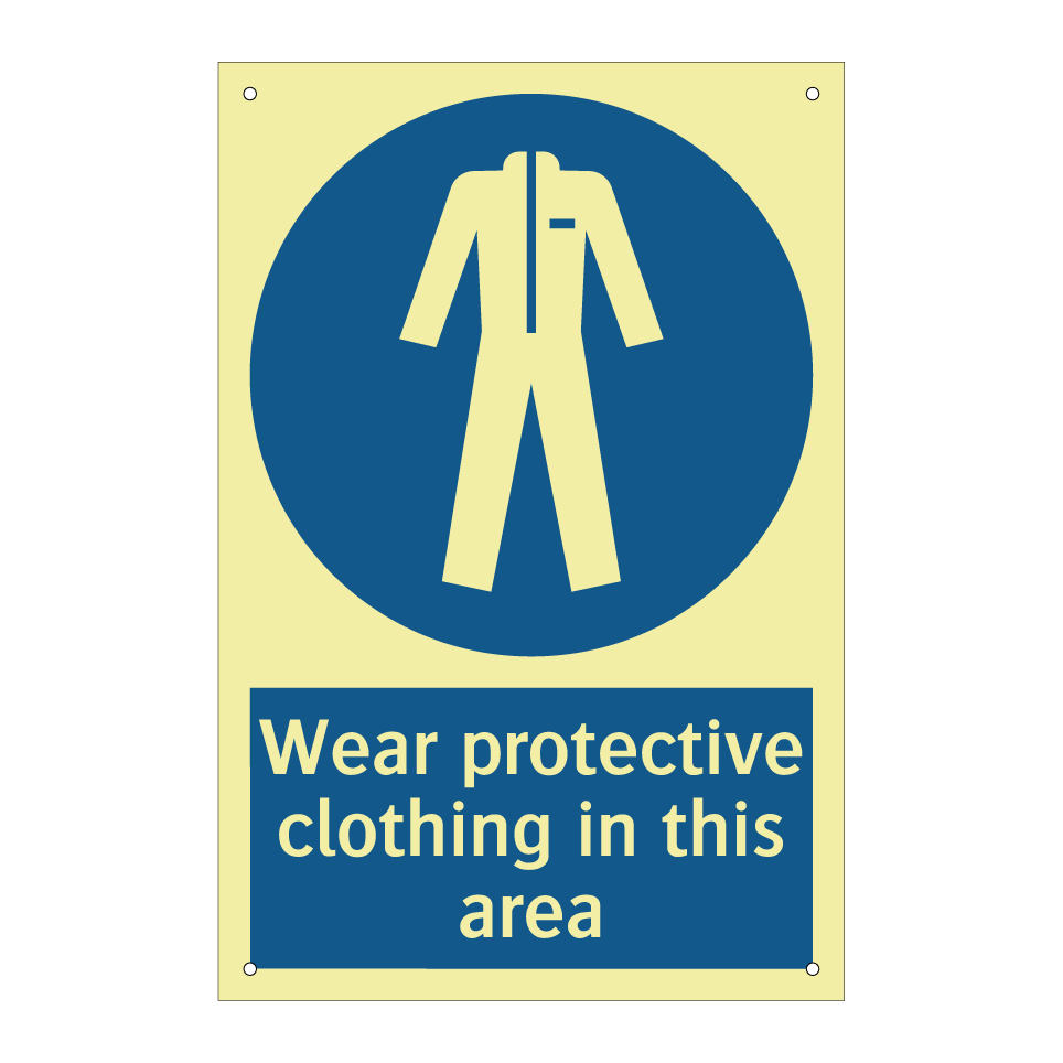 Wear protective clothing in this area