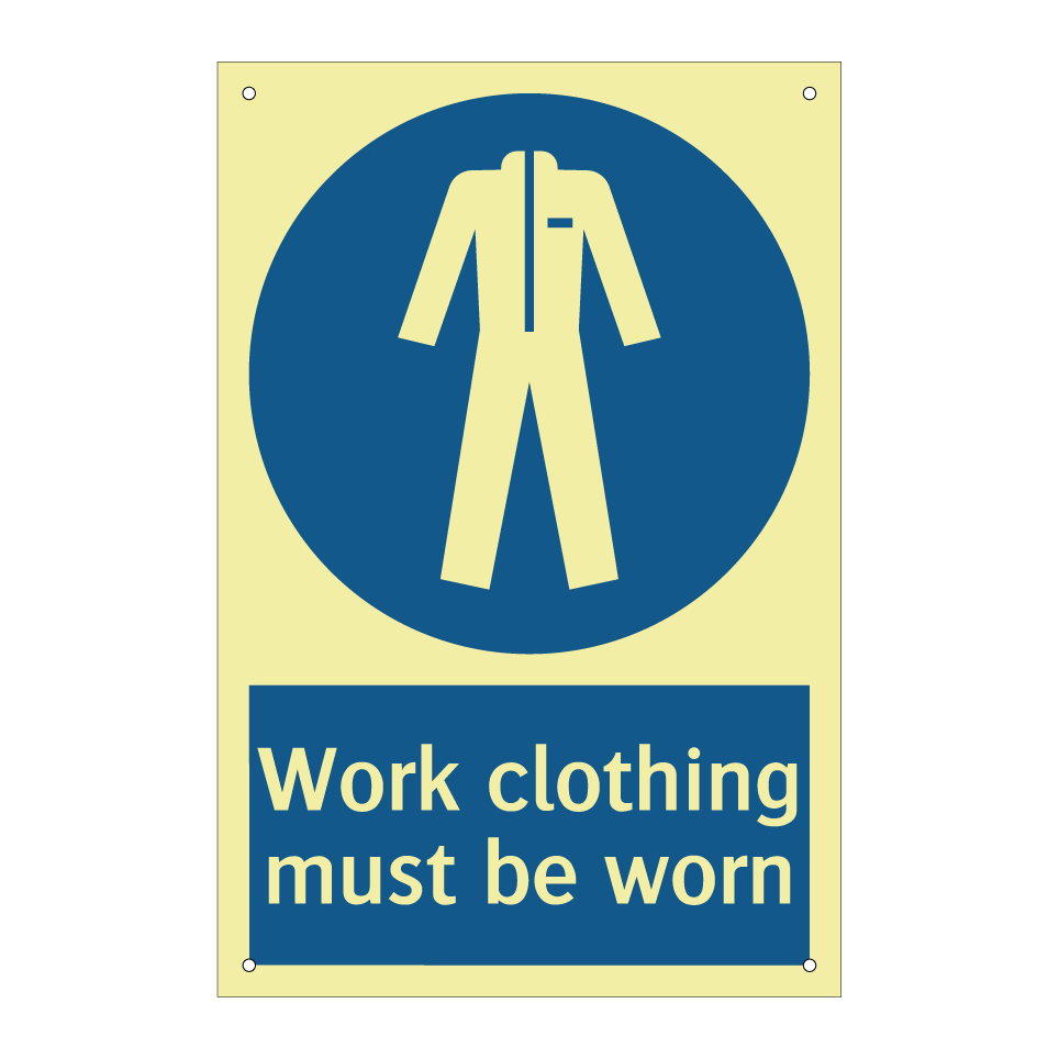 Work clothing must be worn