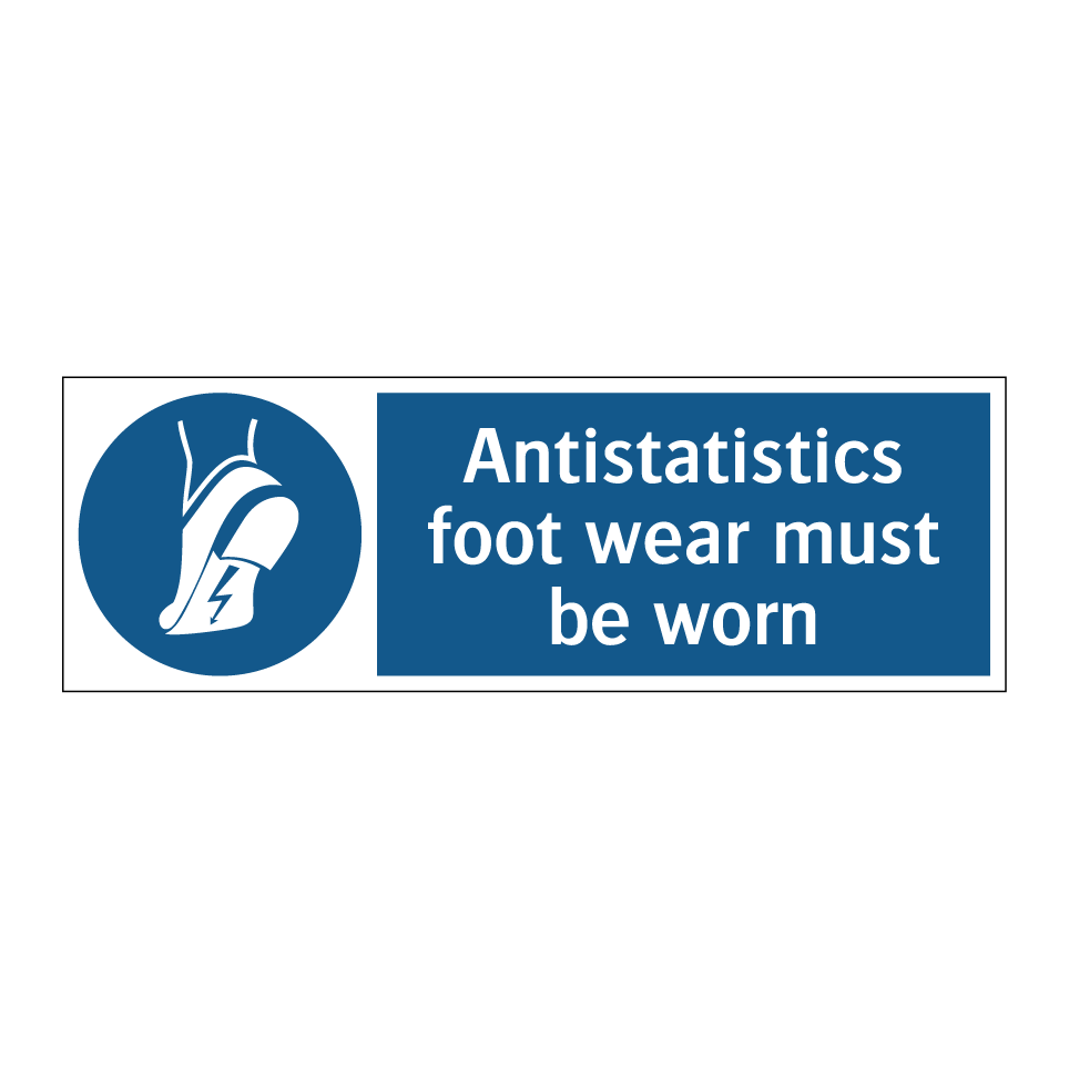 Antistatistics foot wear must be worn