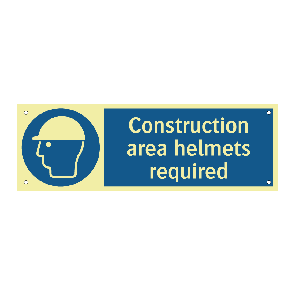 Construction area helmets required