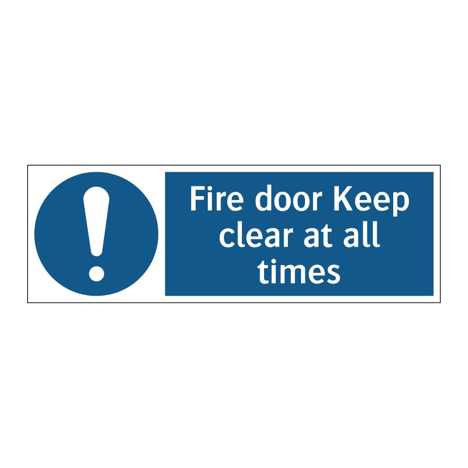 Fire door Keep clear at all times