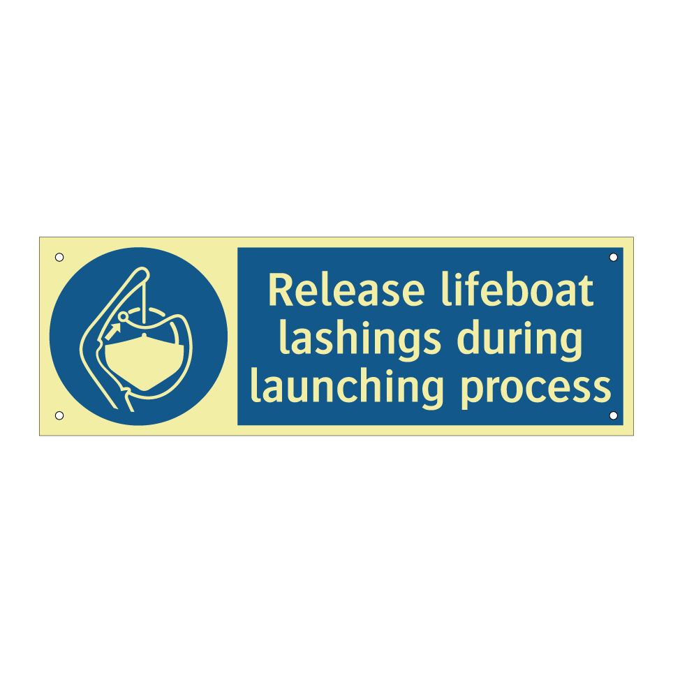 Release lifeboat lashings during launching process