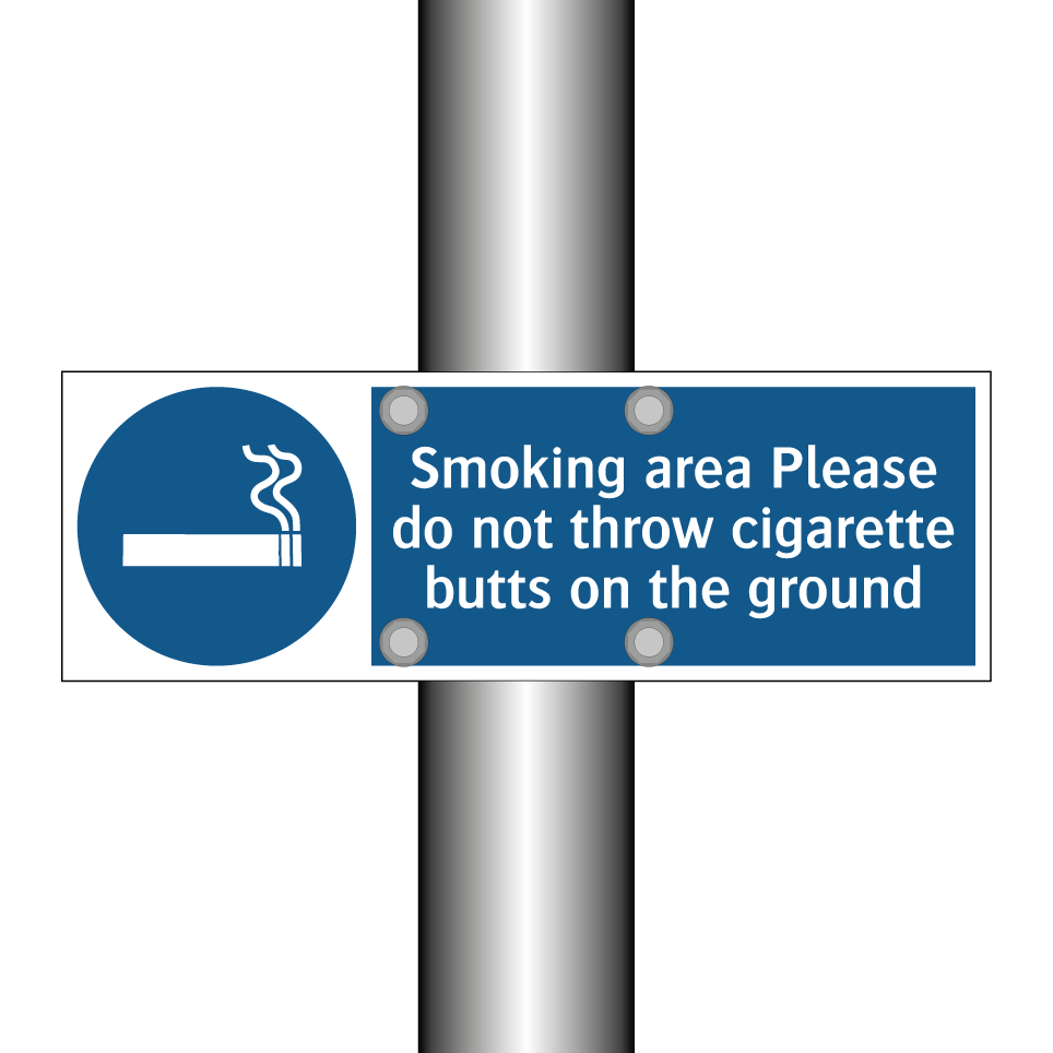 Smoking area Please do not throw cigarette butts on the ground