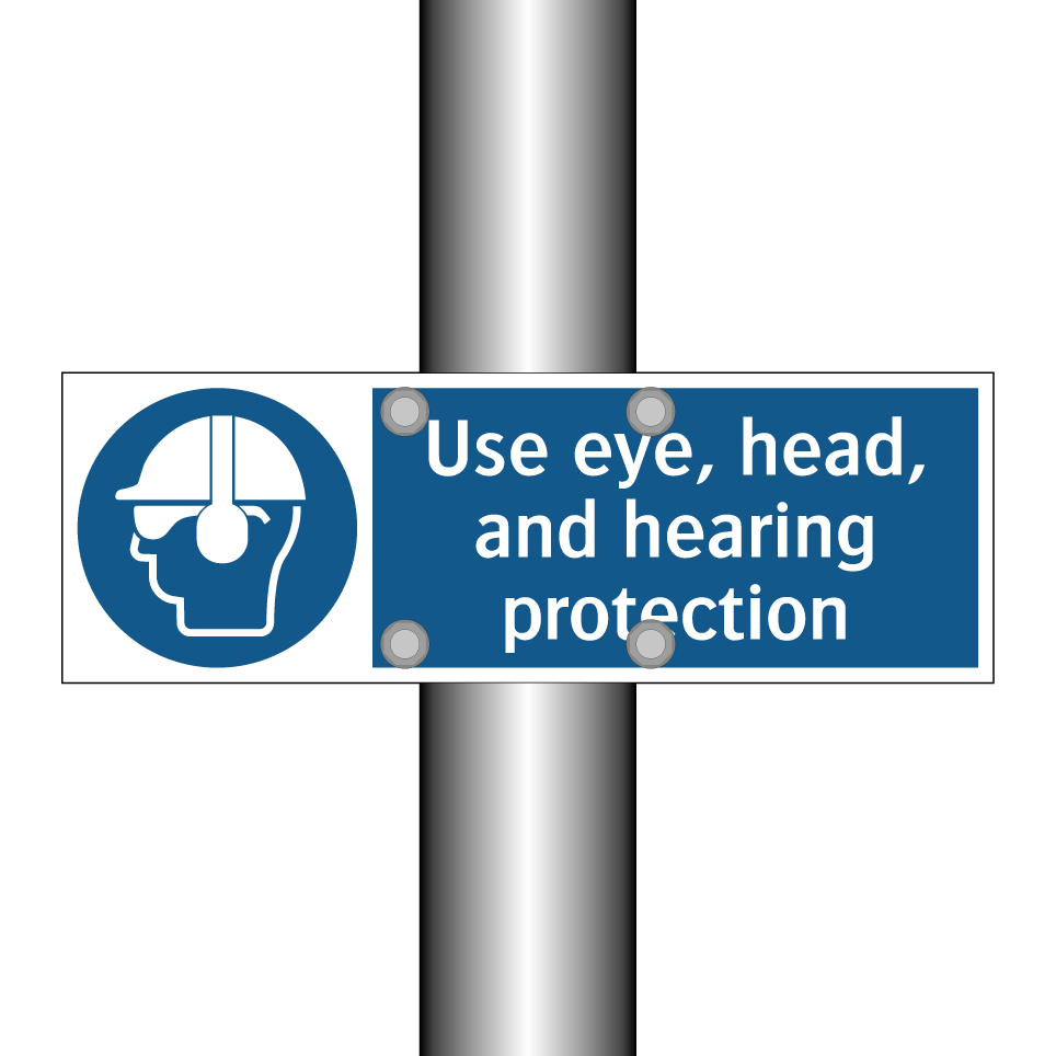 Use eye, head, and hearing protection