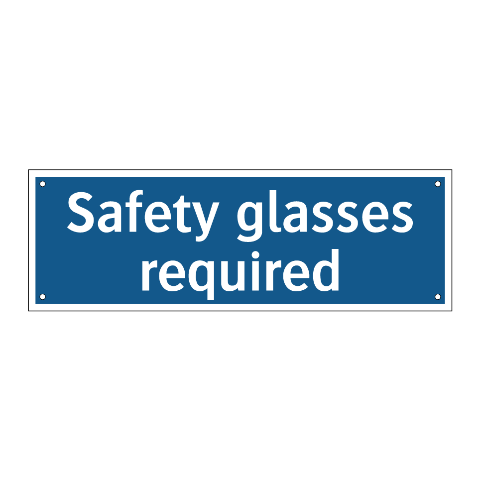 Safety glasses required