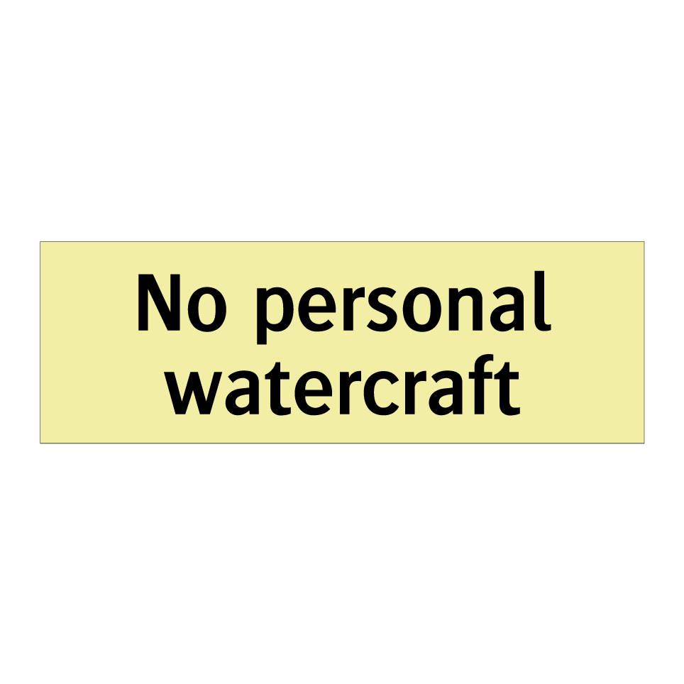 No personal watercraft