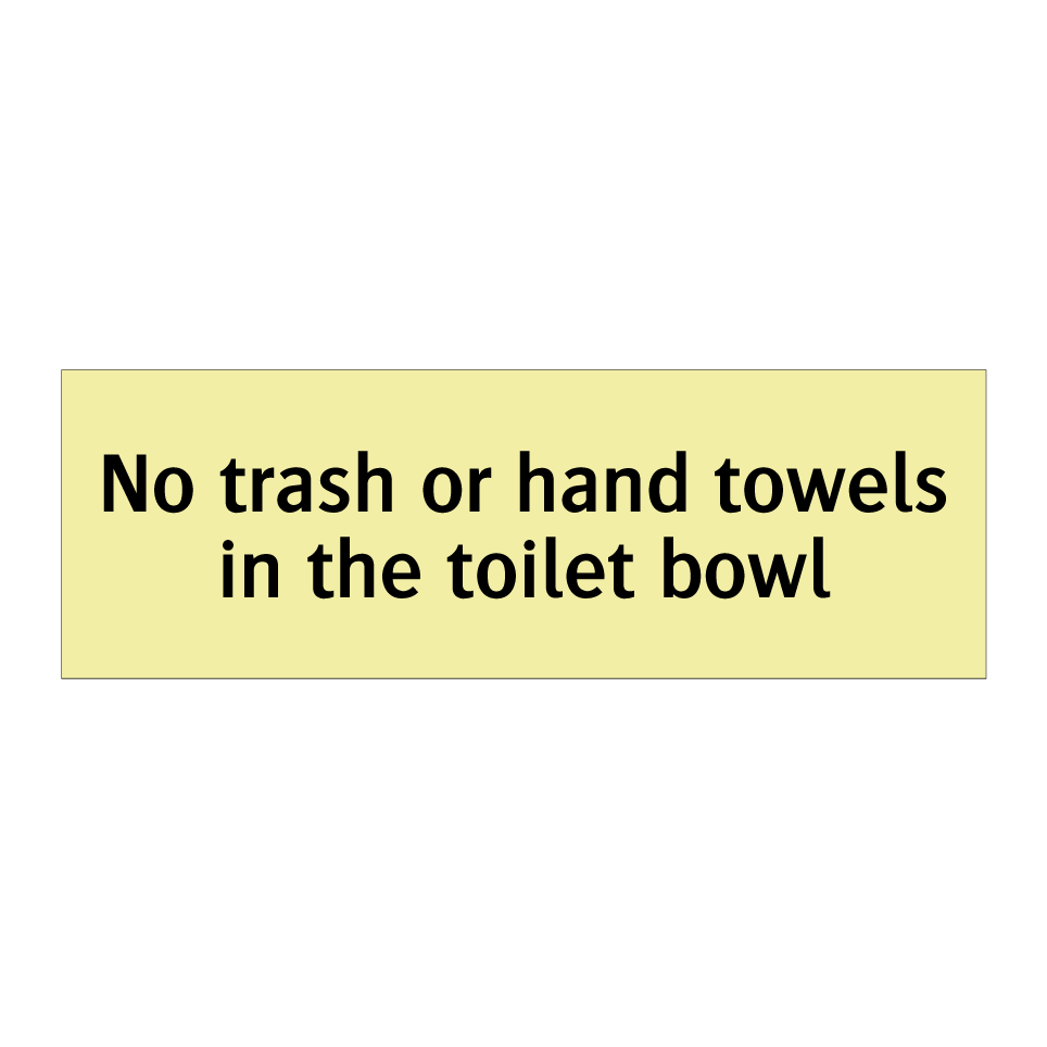 No trash or hand towels in the toilet bowl