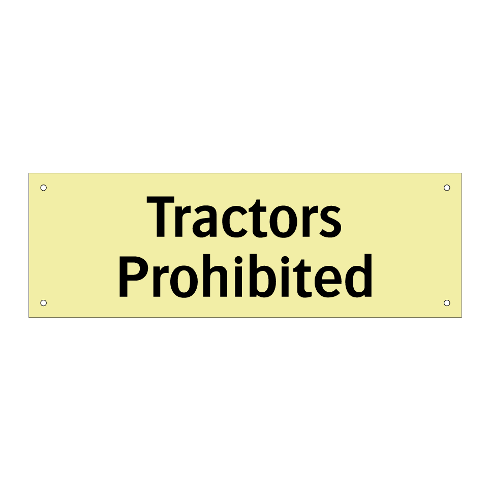 Tractors Prohibited