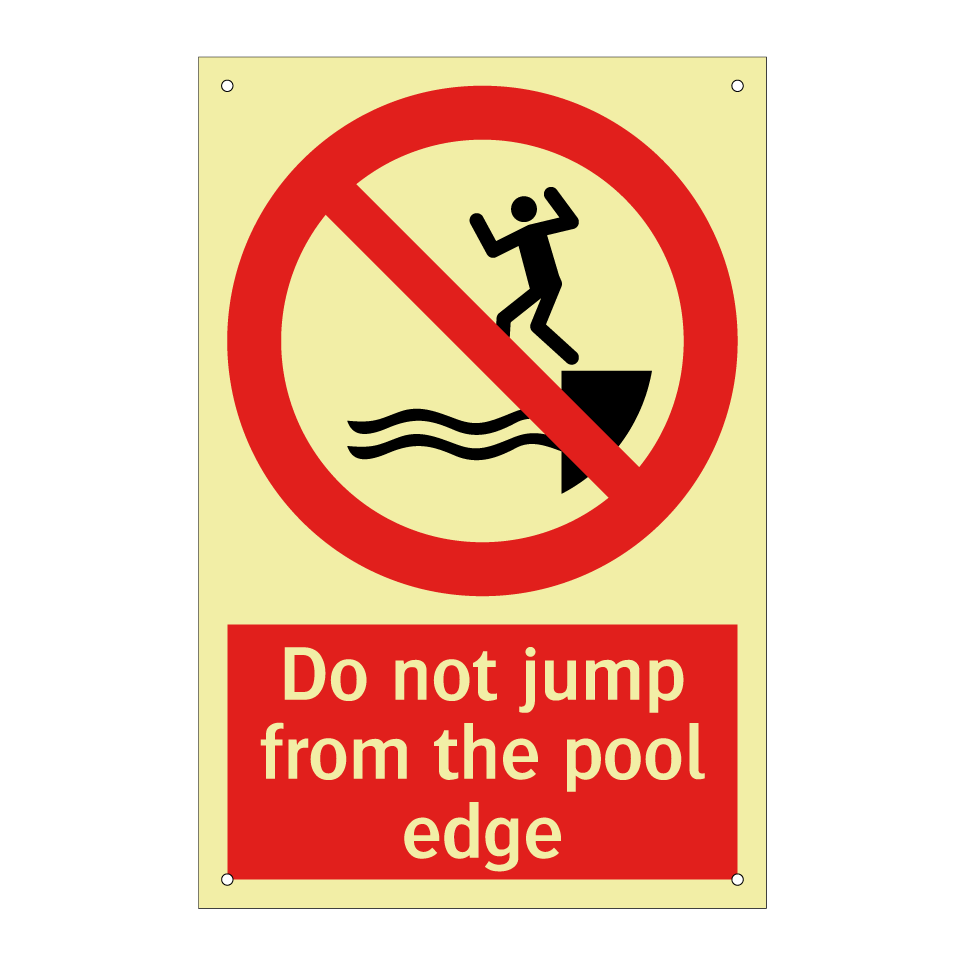 Do not jump from the pool edge