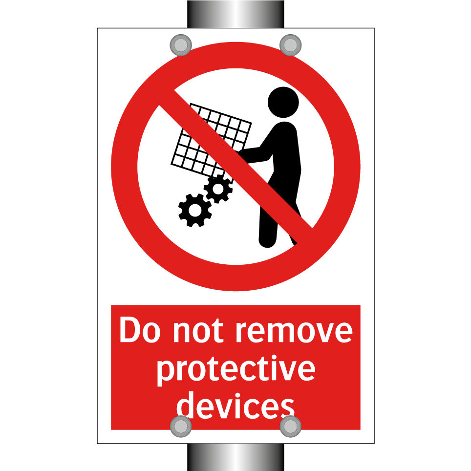 Do not remove protective devices
