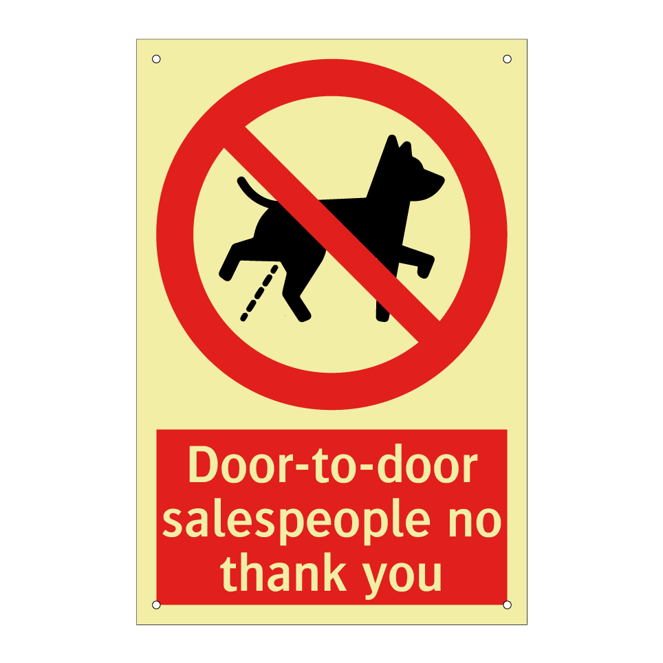 Door-to-door salespeople no thank you