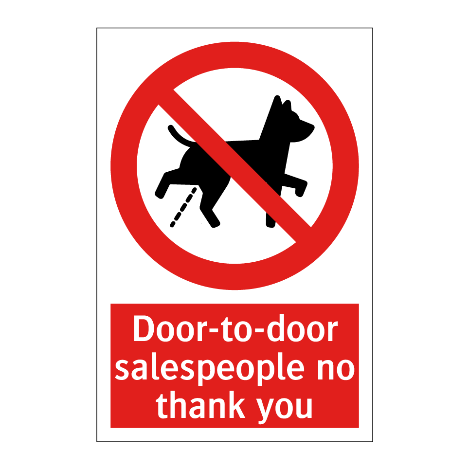 Door-to-door salespeople no thank you